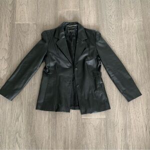 Black leather blazer